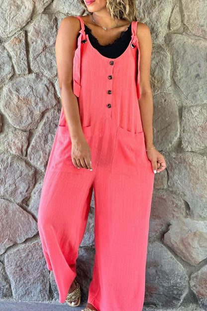 Lena - button straps solid jumpsuits - ZyraLux