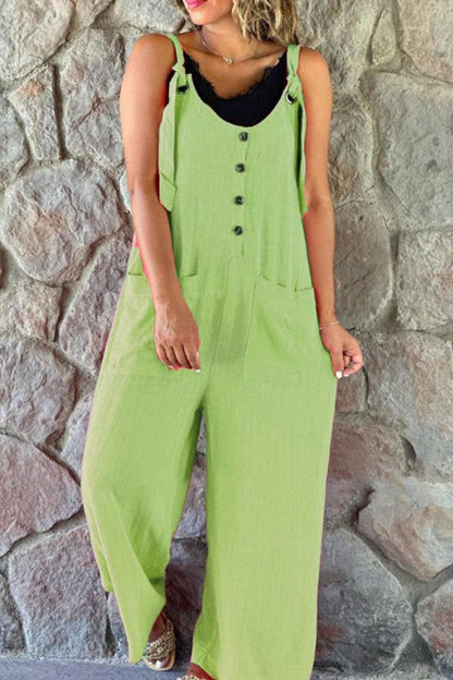 Lena - button straps solid jumpsuits - ZyraLux