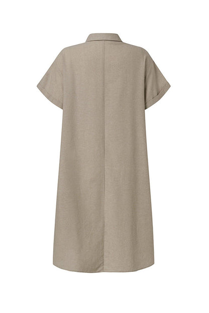 Neky - button-down cotton linen beach dress - ZyraLux