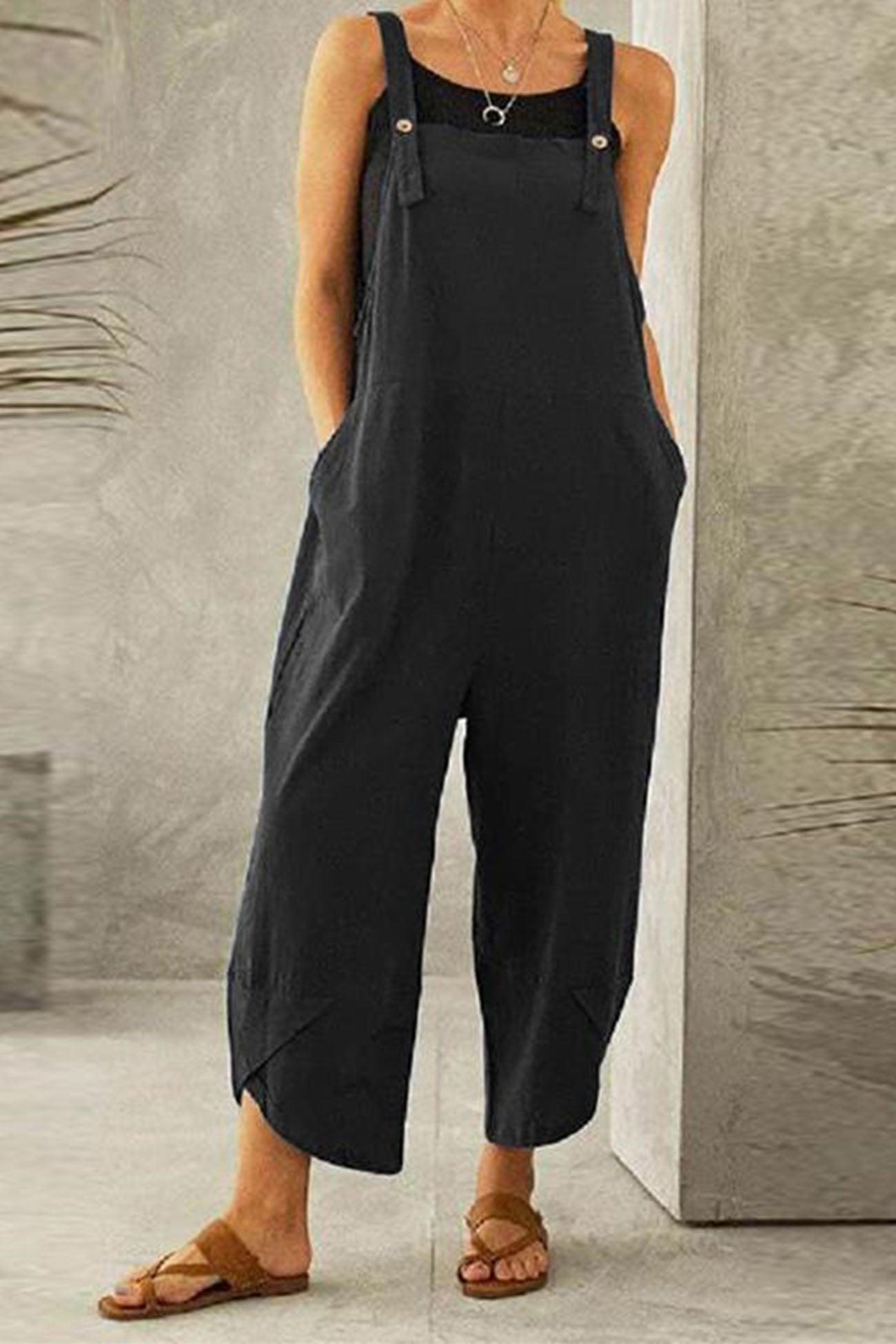 Malia - sleeveless wide leg strappy jumpsuit - ZyraLux