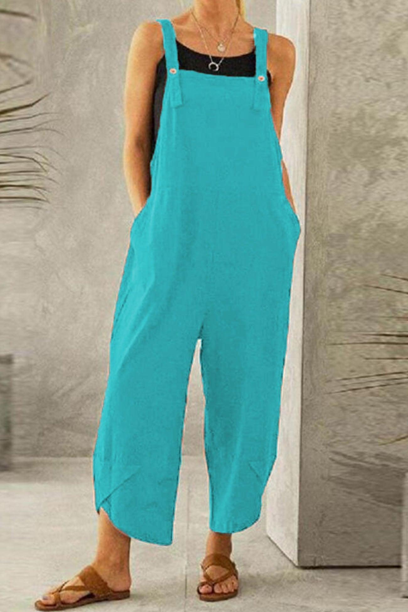 Malia - sleeveless wide leg strappy jumpsuit - ZyraLux