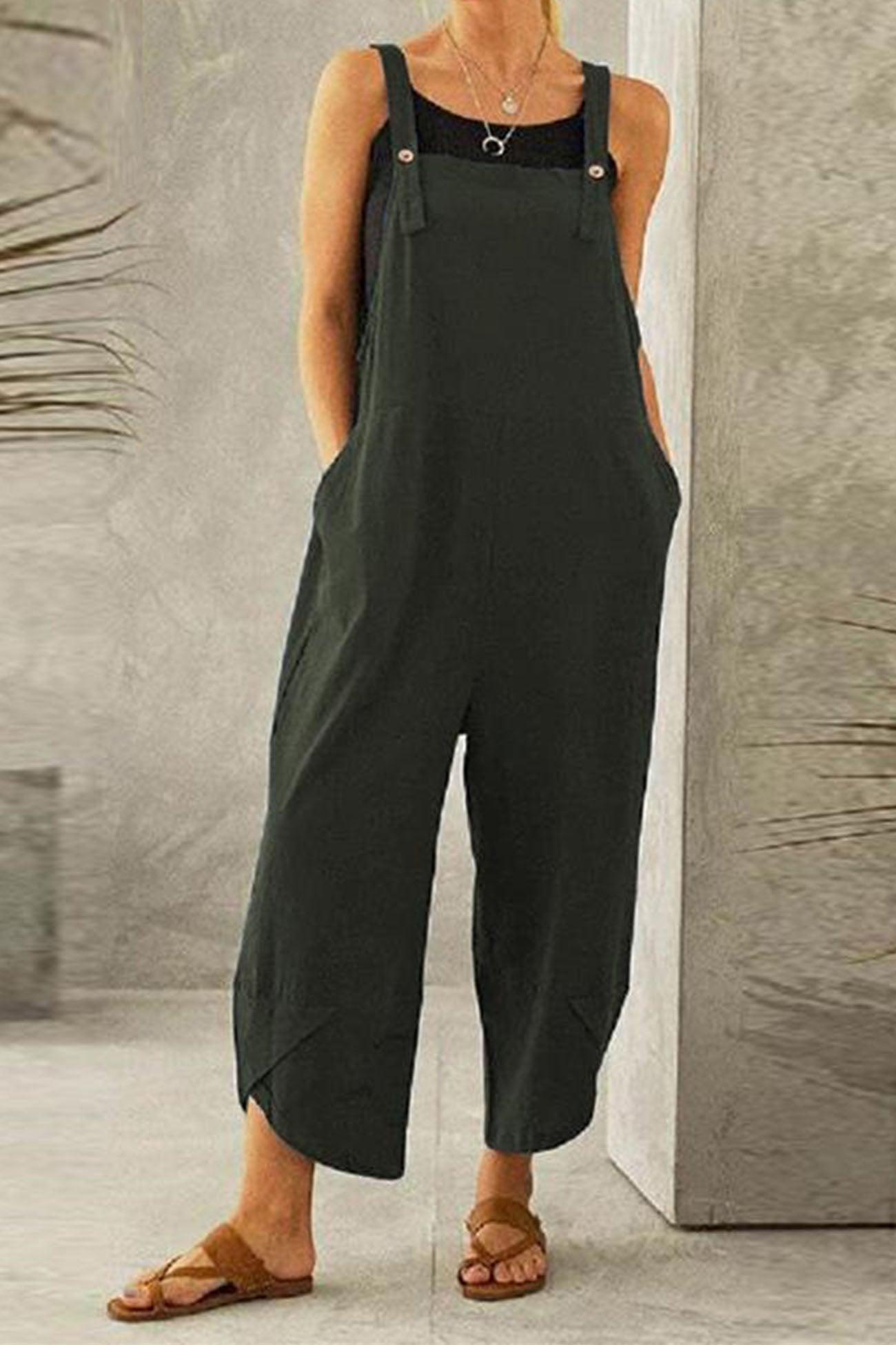 Malia - sleeveless wide leg strappy jumpsuit - ZyraLux