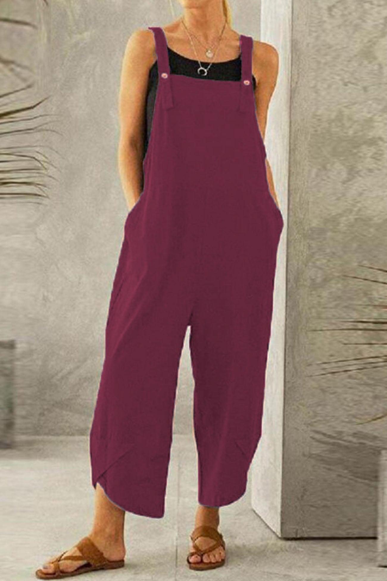 Malia - sleeveless wide leg strappy jumpsuit - ZyraLux