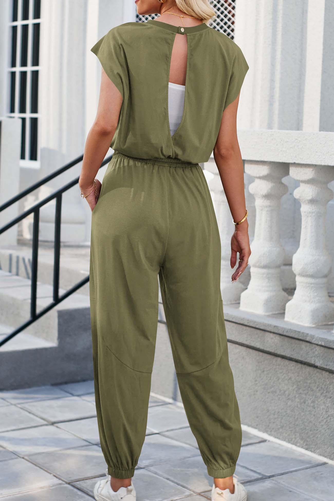 Kiana - cutout drawstring jumpsuit - ZyraLux