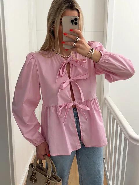 Poppy - Bow Detail Blouse - ZyraLux