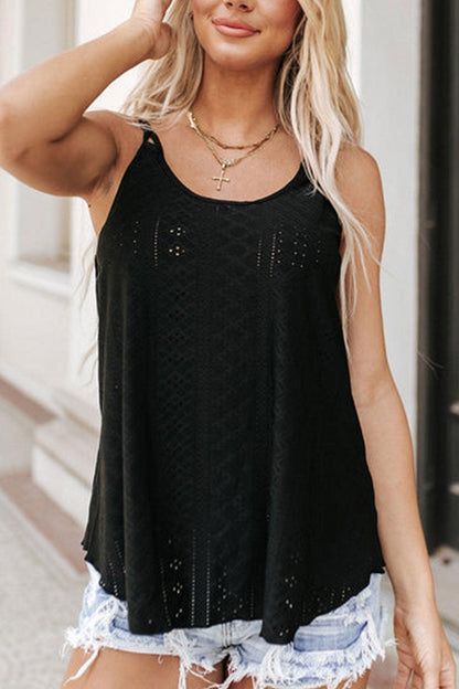 Lexa - eyelet strappy scoop tank top - ZyraLux