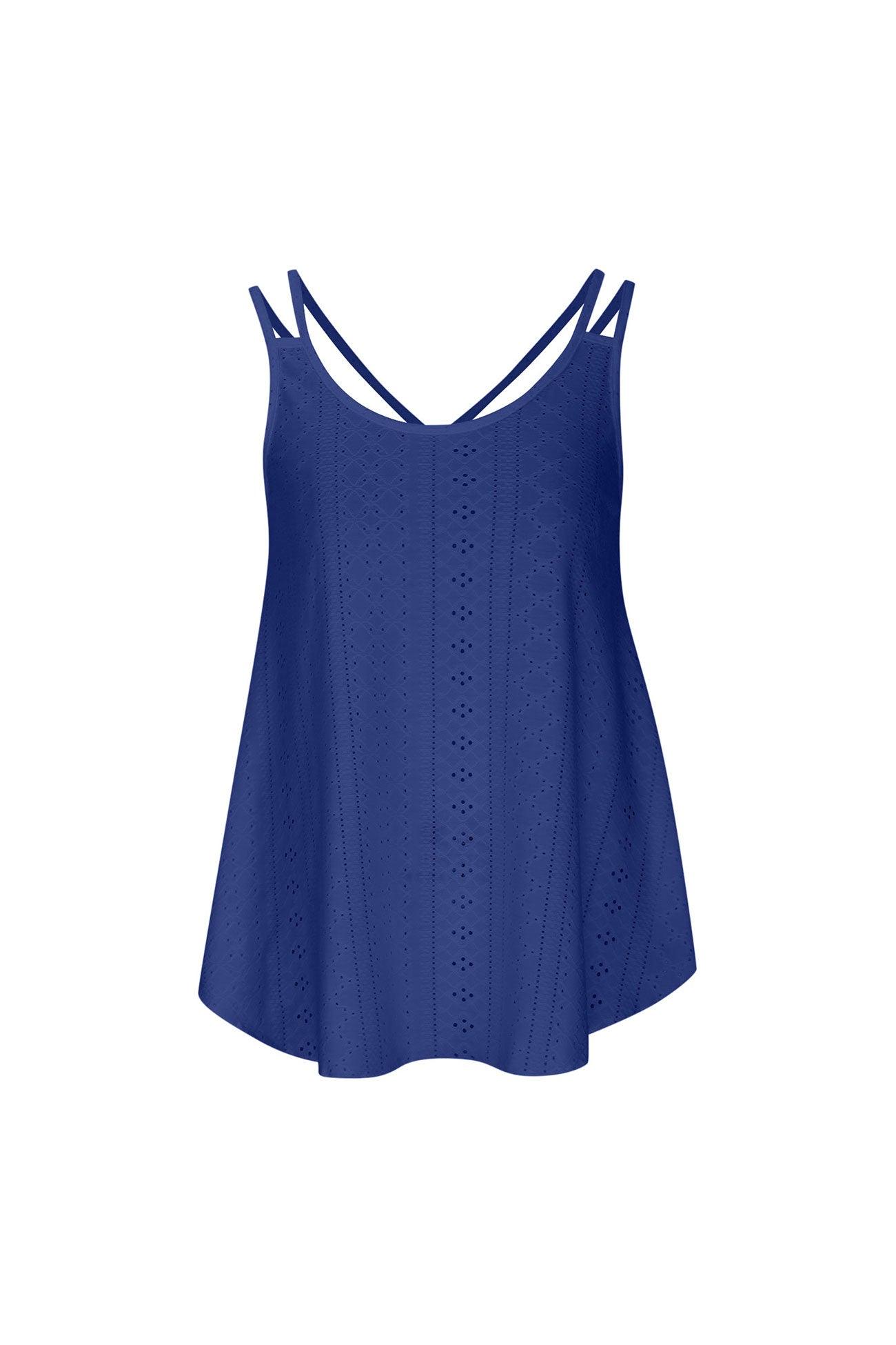 Lexa - eyelet strappy scoop tank top - ZyraLux