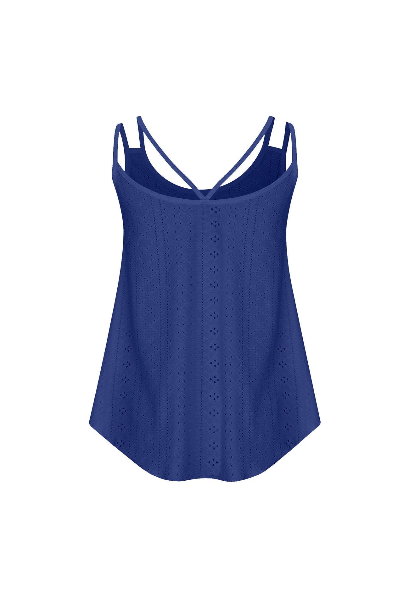 Lexa - eyelet strappy scoop tank top - ZyraLux