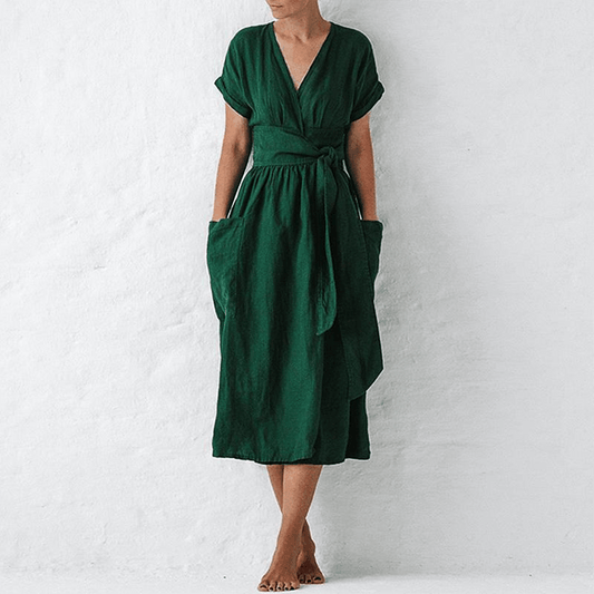 Aveline | Relaxed V-Neck Dress - ZyraLux