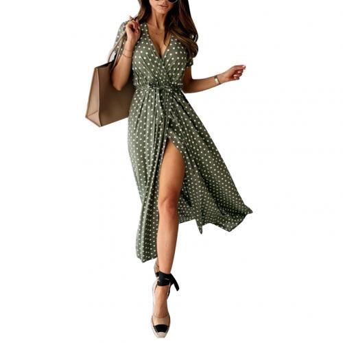 Kaia - Polka Dot Wrap Maxi Dress - ZyraLux