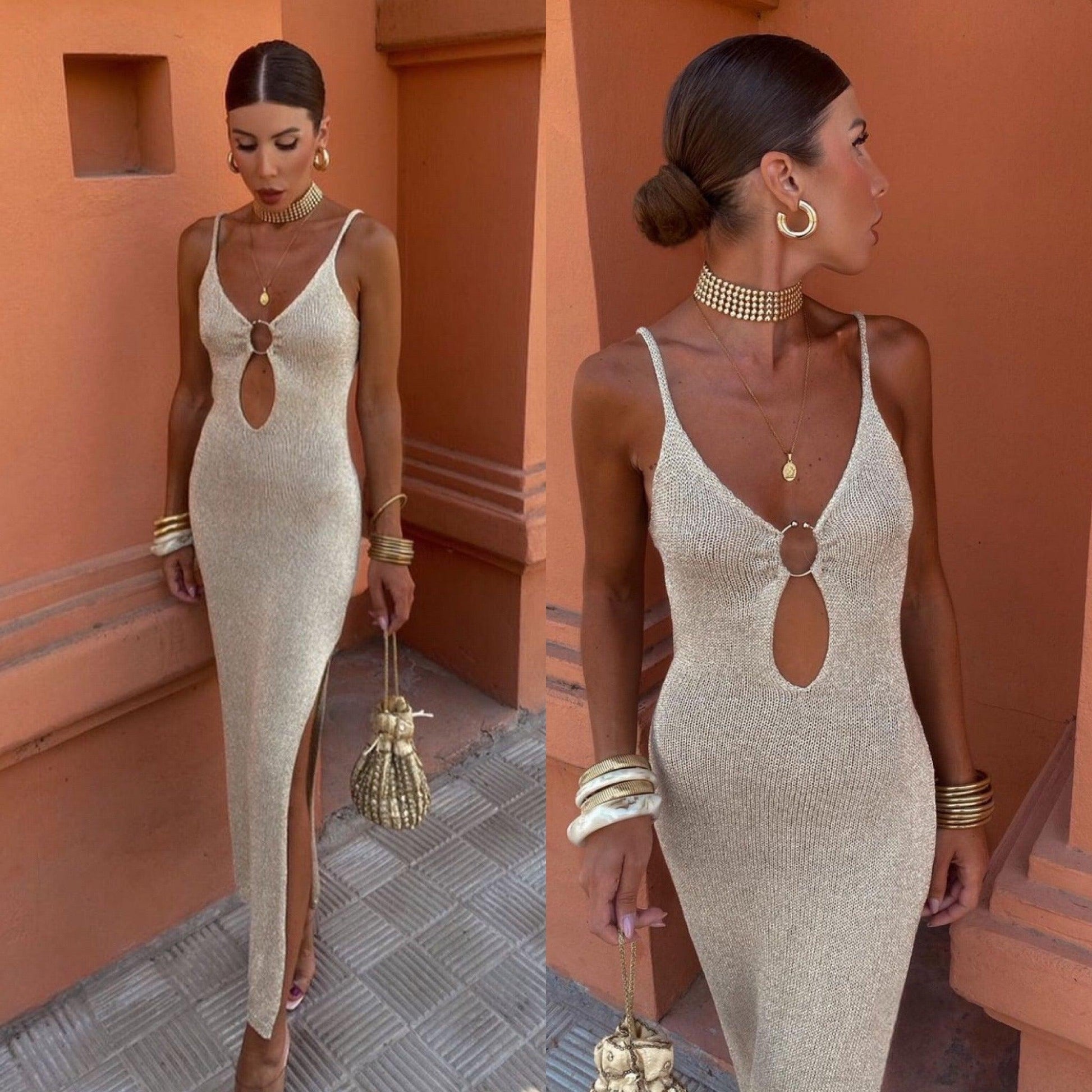 Khaterine | Elegant Maxi Dress - ZyraLux Abito