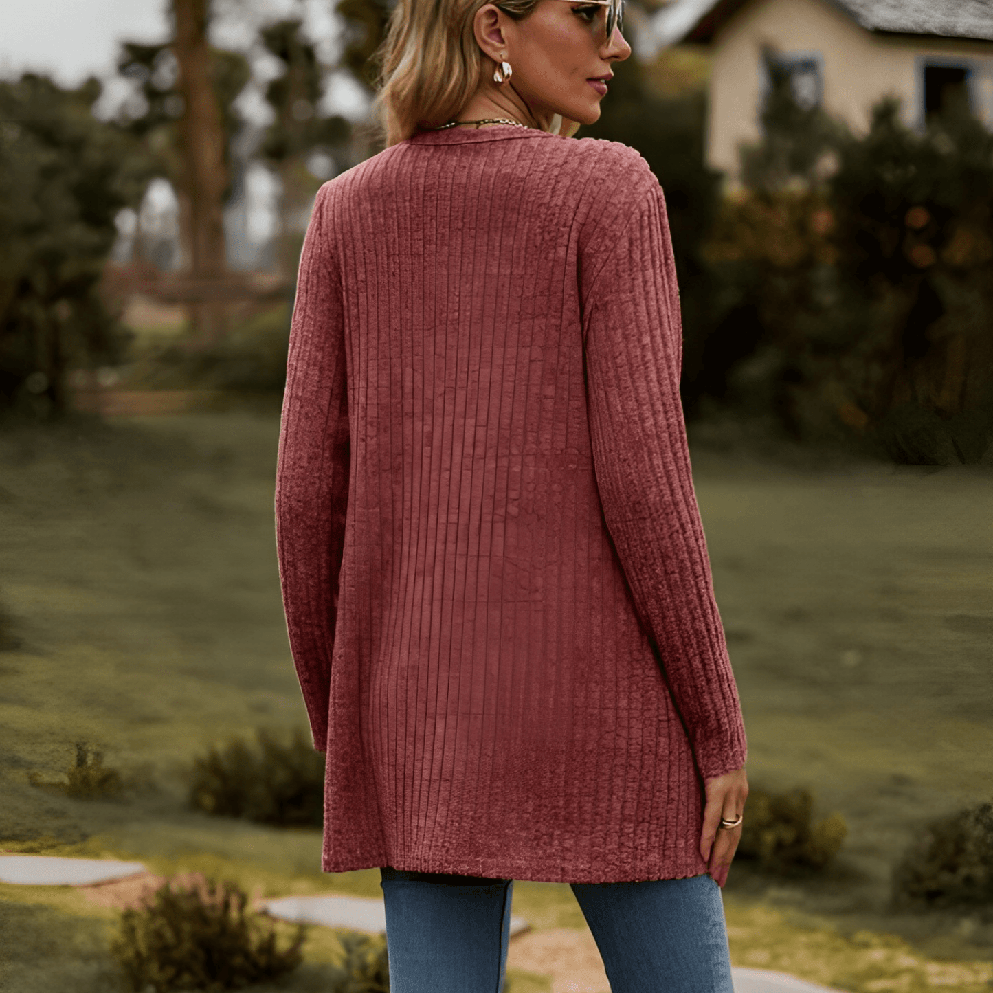 Jennifer - V-Neck Knitted Cardigan - ZyraLux