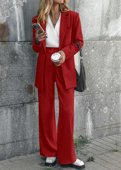 Sophisticated Working Woman Pink Blazer & Pants Suit Set - ZyraLux