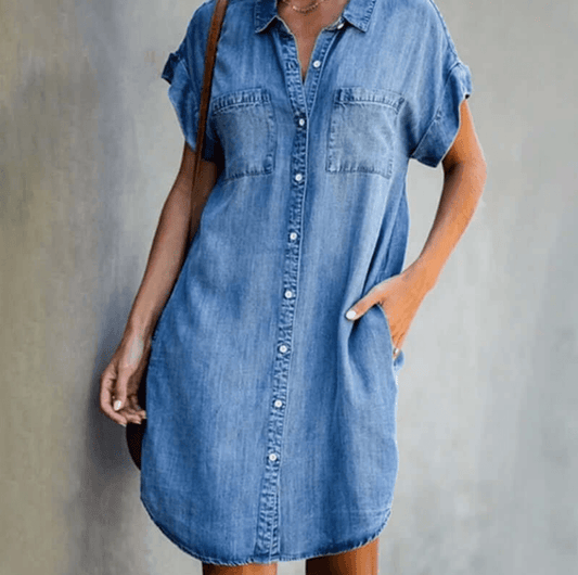 Maisie | Women's Summer Dress in Denim Style - ZyraLux