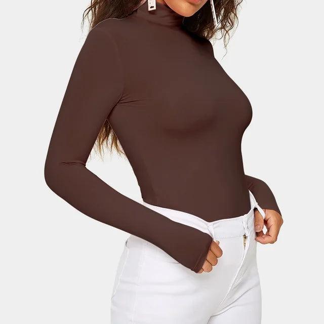 Phyllis - Long Sleeve Turtleneck Top - ZyraLux