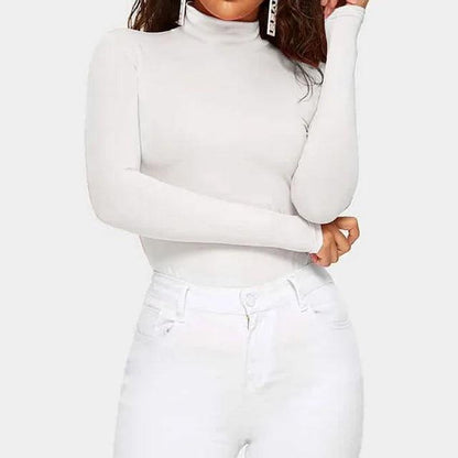 Phyllis - Long Sleeve Turtleneck Top - ZyraLux