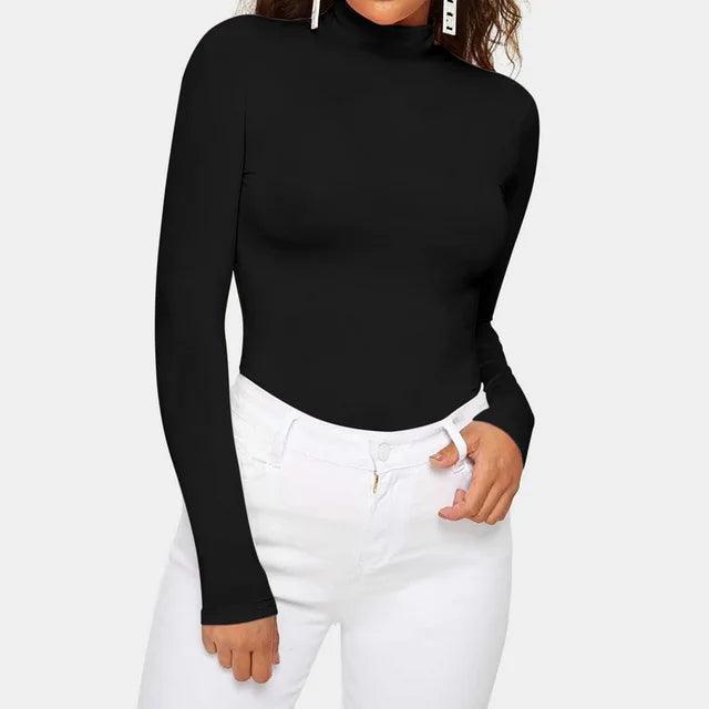 Phyllis - Long Sleeve Turtleneck Top - ZyraLux