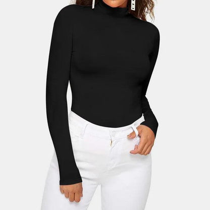 Phyllis - Long Sleeve Turtleneck Top - ZyraLux