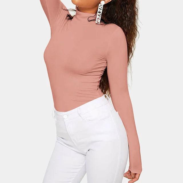 Phyllis - Long Sleeve Turtleneck Top - ZyraLux