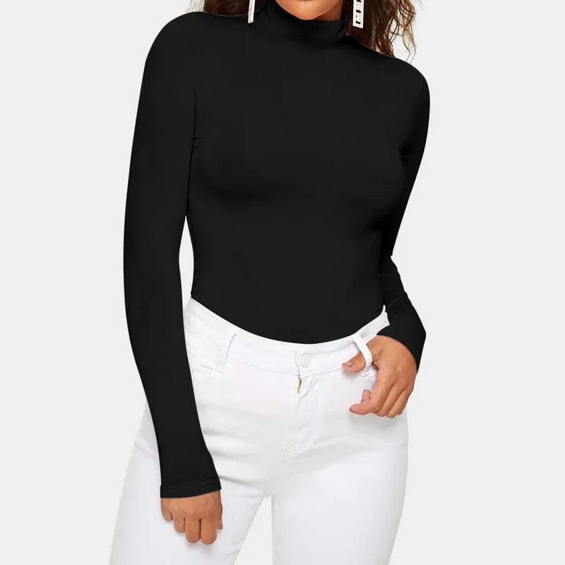 Phyllis - Long Sleeve Turtleneck Top - ZyraLux