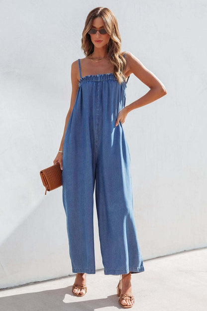 Mia - loose high-waist wide-leg jumpsuit overalls - ZyraLux