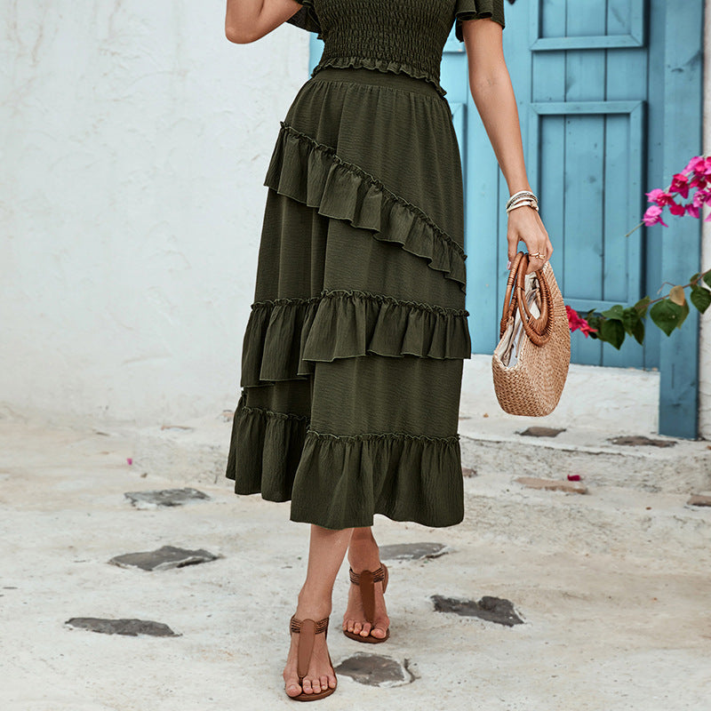 Boho maxi-rok met ruches - Sara