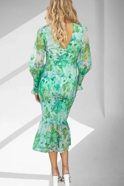 Floral Harmony Dress | Elegant & Feminine | Chiffon - ZyraLux Kleding en accessoires