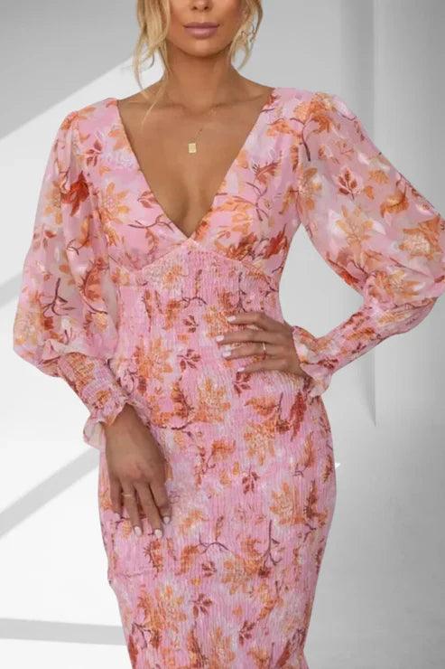 Floral Harmony Dress | Elegant & Feminine | Chiffon - ZyraLux Kleding en accessoires