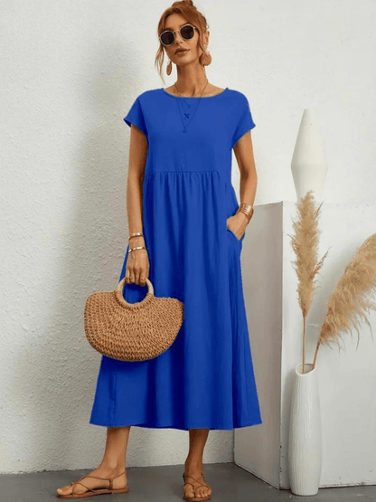 Evie | Cotton and Linen Dress - ZyraLux