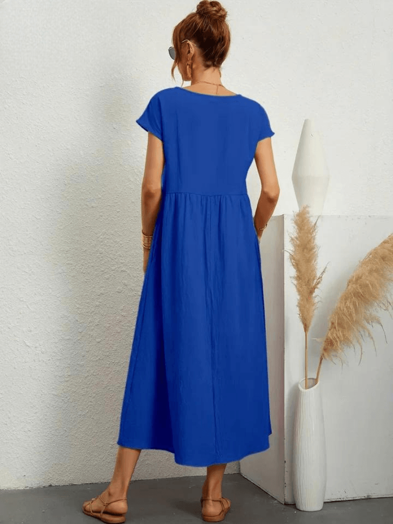 Evie | Cotton and Linen Dress - ZyraLux