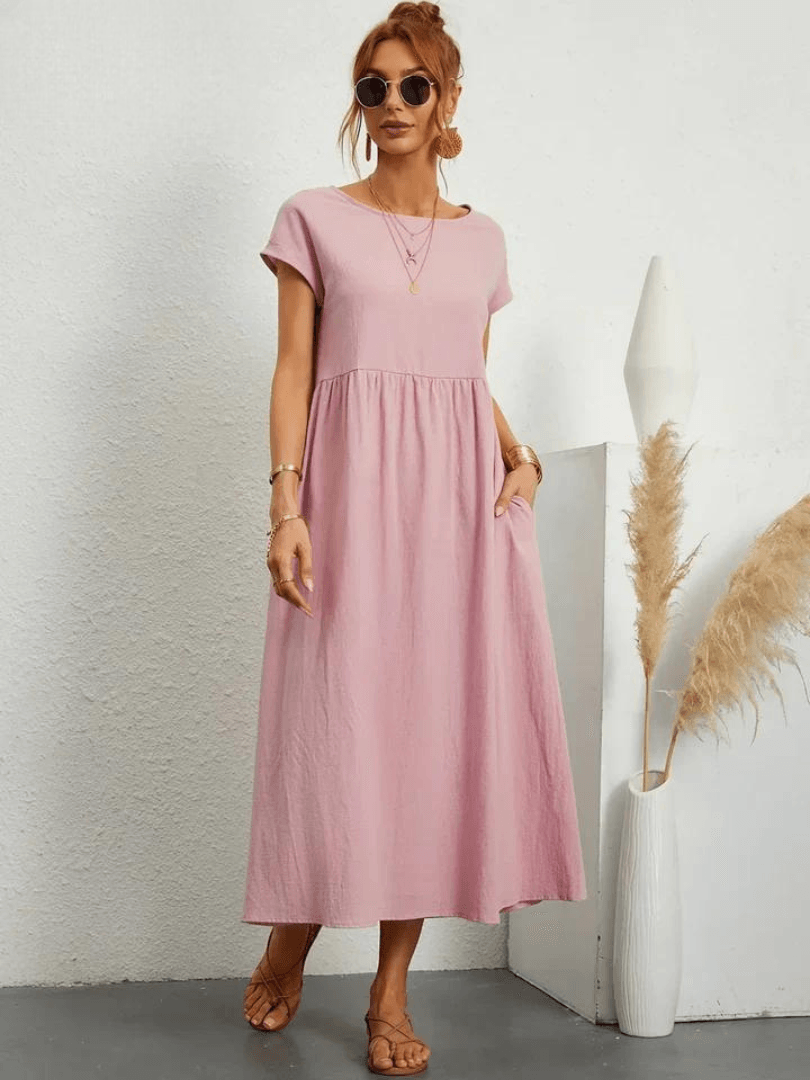 Evie | Cotton and Linen Dress - ZyraLux