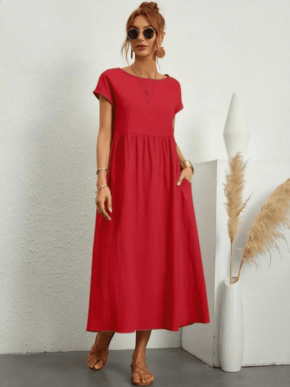 Evie | Cotton and Linen Dress - ZyraLux