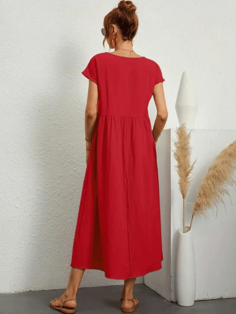 Evie | Cotton and Linen Dress - ZyraLux