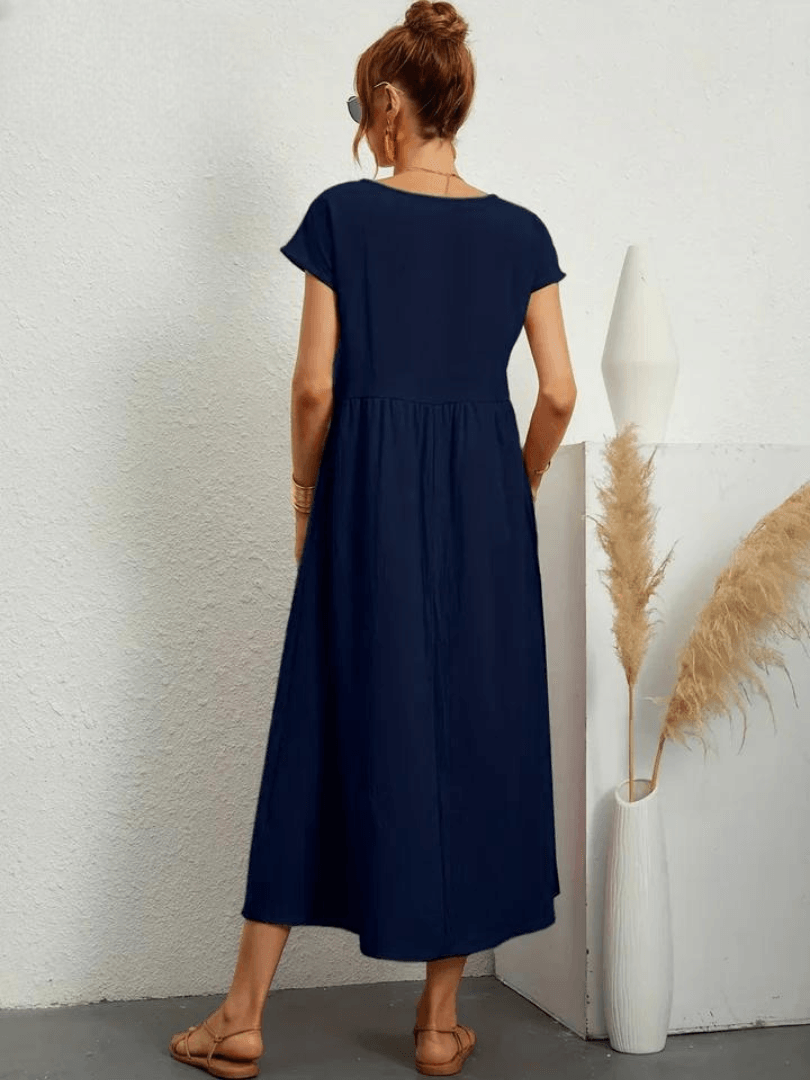 Evie | Cotton and Linen Dress - ZyraLux