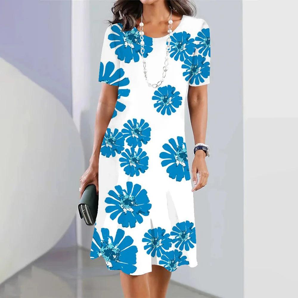 Elegance in Bloom Dress | Multicolor | Casual | Polyester - ZyraLux Kleding en accessoires