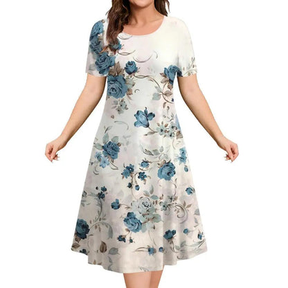 Elegance in Bloom Dress | Multicolor | Casual | Polyester - ZyraLux Kleding en accessoires