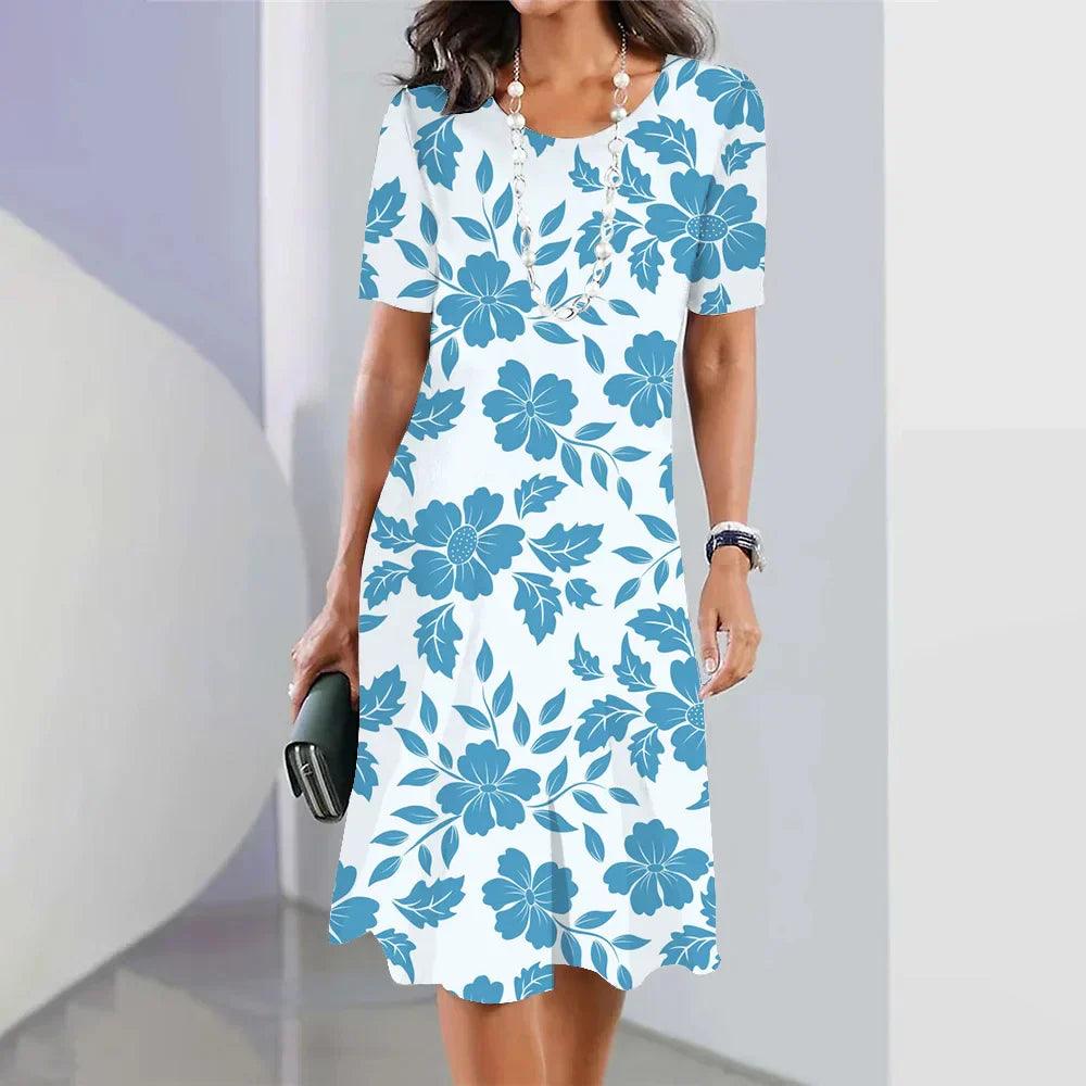 Elegance in Bloom Dress | Multicolor | Casual | Polyester - ZyraLux Kleding en accessoires