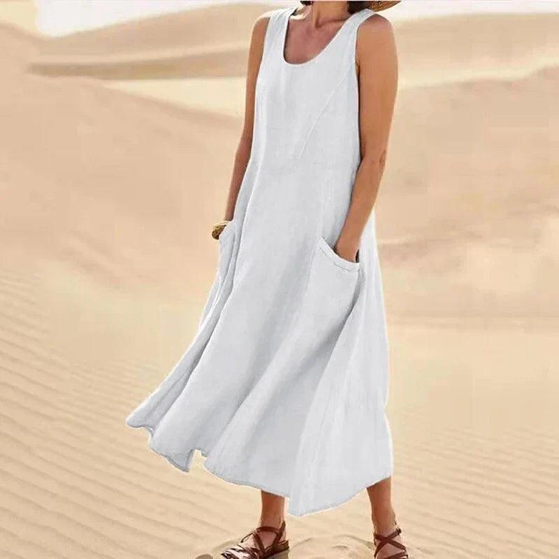 Desert Breeze Dress | Casual & Elegant | Lightweight Linen - ZyraLux Kleding en accessoires