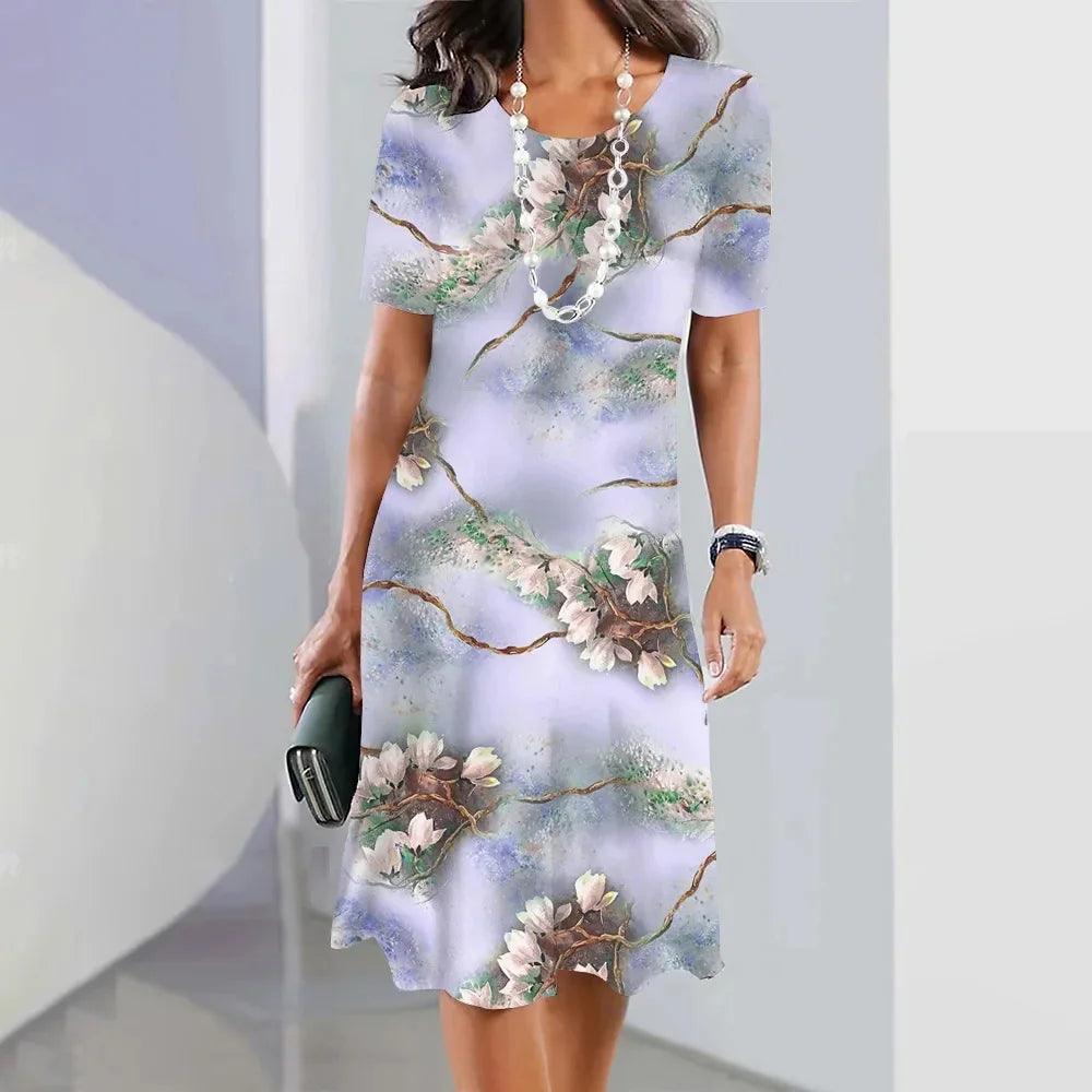 Elegance in Bloom Dress | Multicolor | Casual | Polyester - ZyraLux Kleding en accessoires