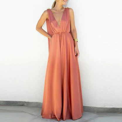 Golden Hour Maxi Dress | Multicolor | Formal | Satin - ZyraLux Kleding en accessoires