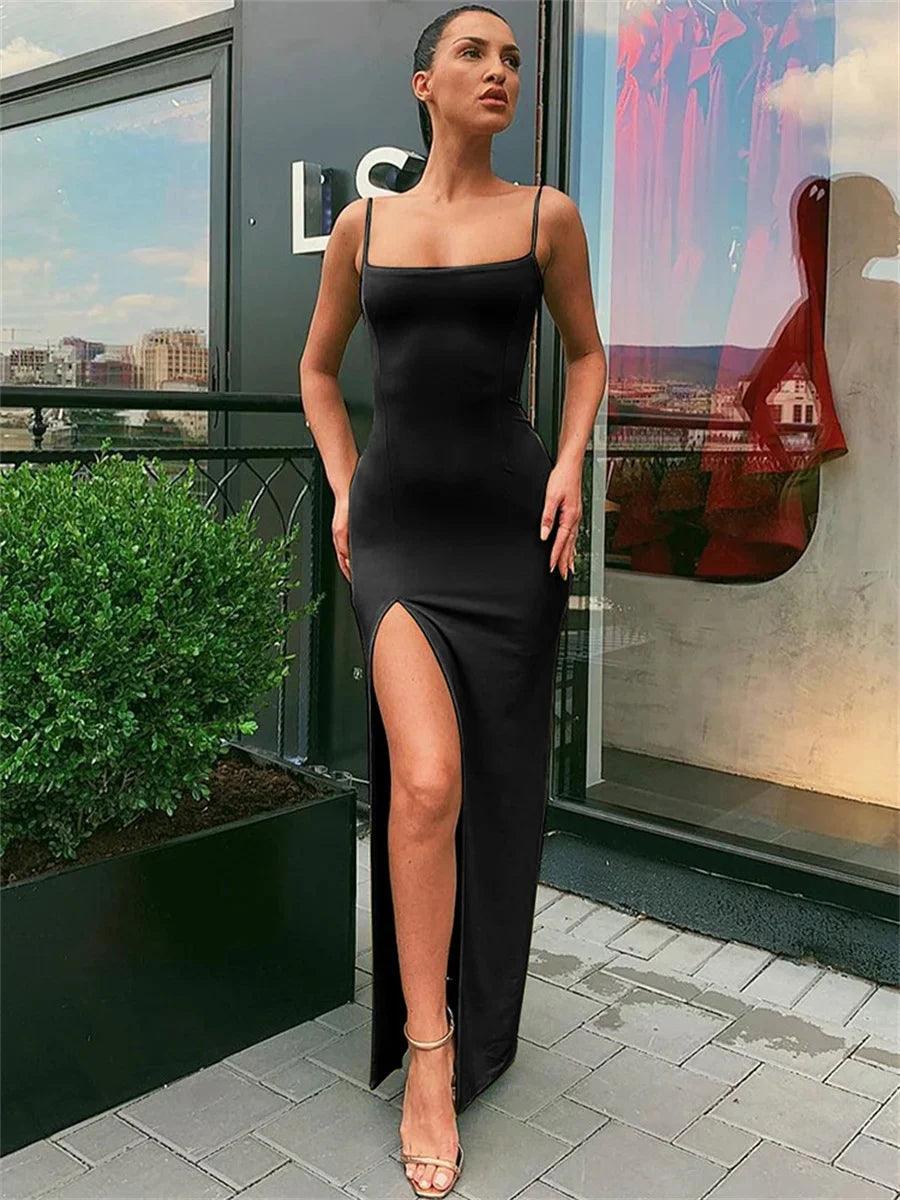 Strapless High-Slit Evening Dress | Elegant and Sexy | Polyester Blend - ZyraLux Kleding en accessoires