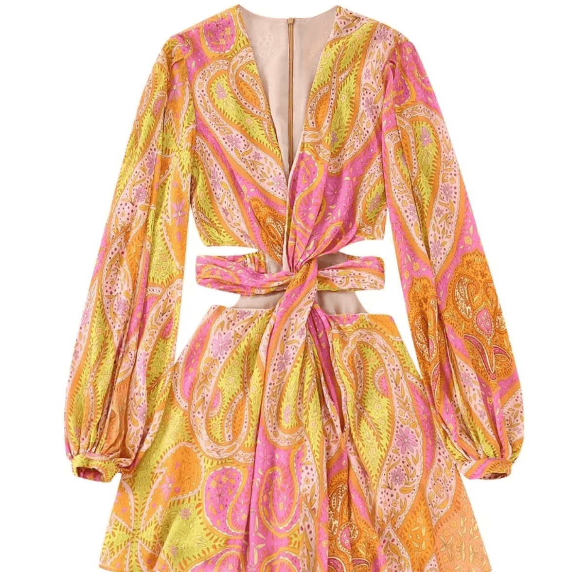 Bohemian Dream Dress | Pink Yellow | Casual | Chiffon - ZyraLux Kleding en accessoires