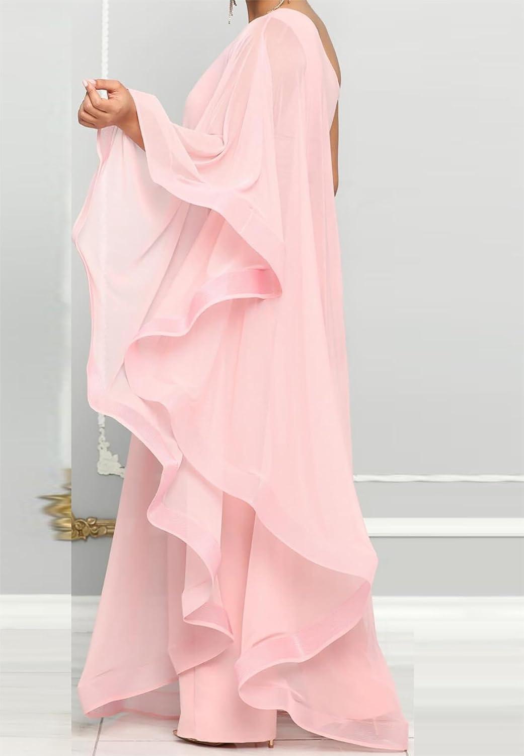 Beautiful Ruffled Pink Asymmetrical One Shoulder Jumpsuit - ZyraLux