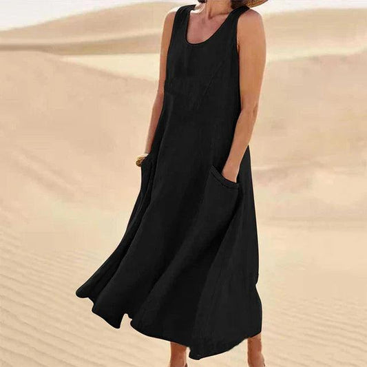 Desert Breeze Dress | Casual & Elegant | Lightweight Linen - ZyraLux Kleding en accessoires