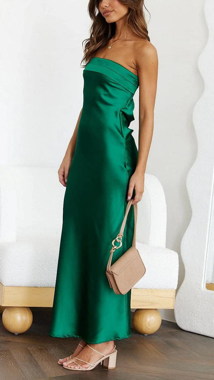 Fara | Elegant Satin Dress - ZyraLux