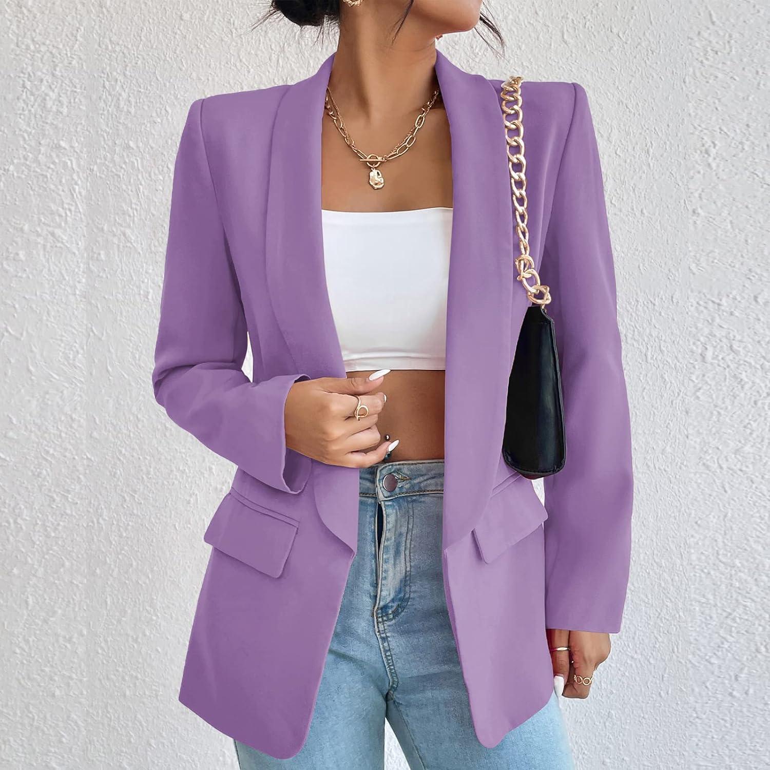 NYC Style Fuschia Pink Business Chic Sleeve Lapel Blazer - ZyraLux