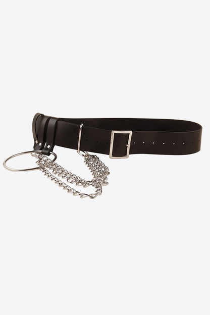 Stijlvolle PU-riem met trendy kettingaccent