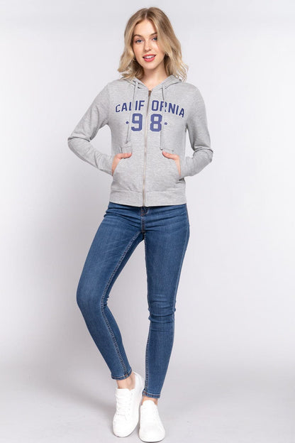 California Dreaming Zip-Up Hoodie met trekkoord en lange mouwen van ACTIVE BASIC