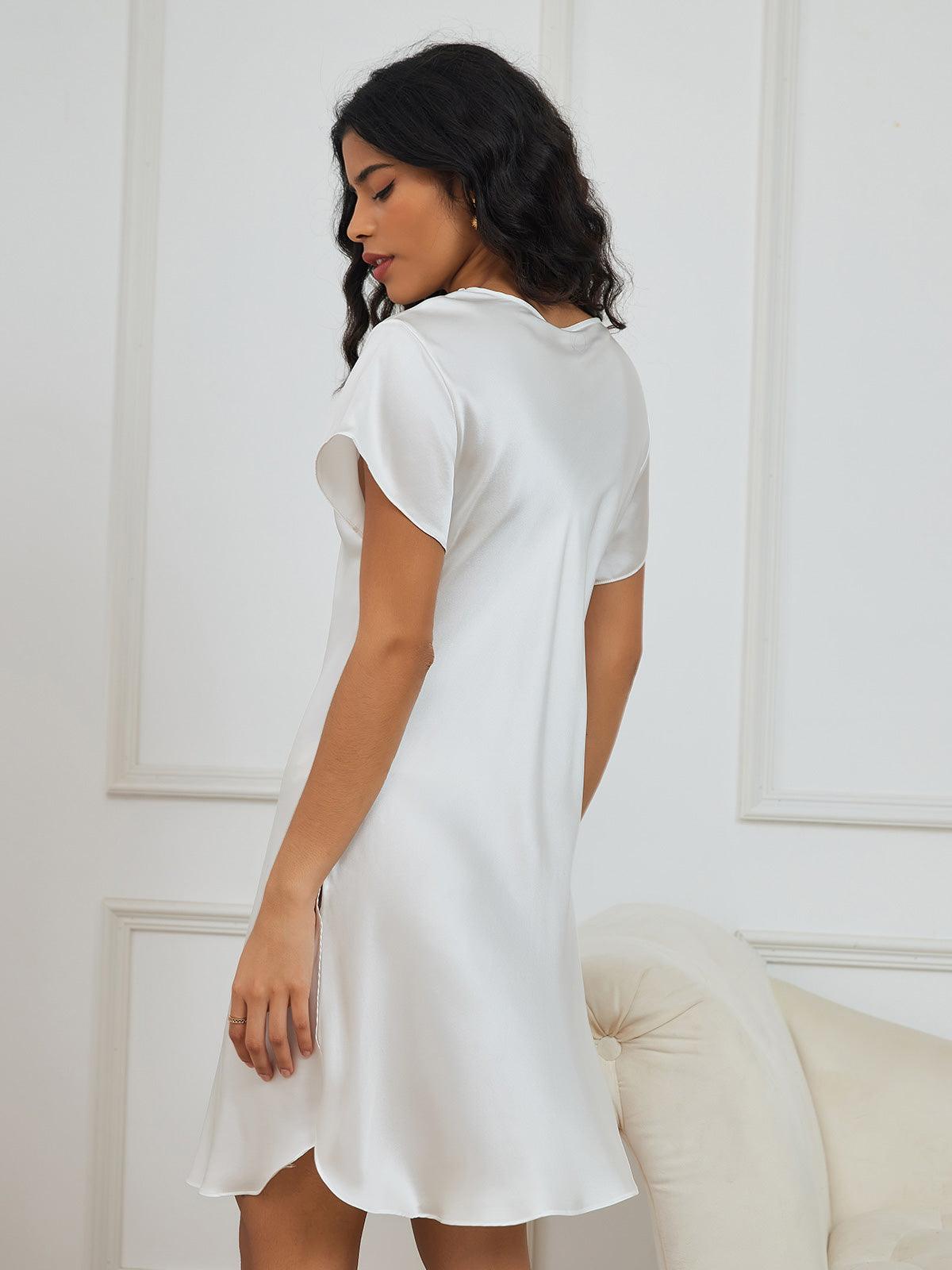 Moon Silk - Pure Silk Nightgown with Side Slit - ZyraLux Nightgown