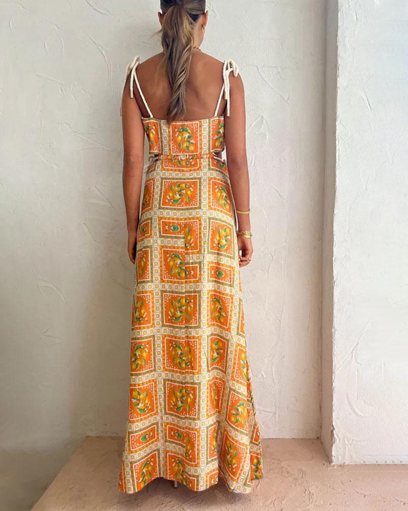 Golden Harvest Sundress | Yellow | Bohemian Elegance | Cotton - ZyraLux Kleding en accessoires